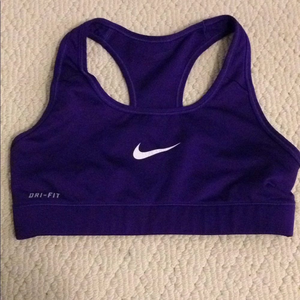 Purple Nike sports bra